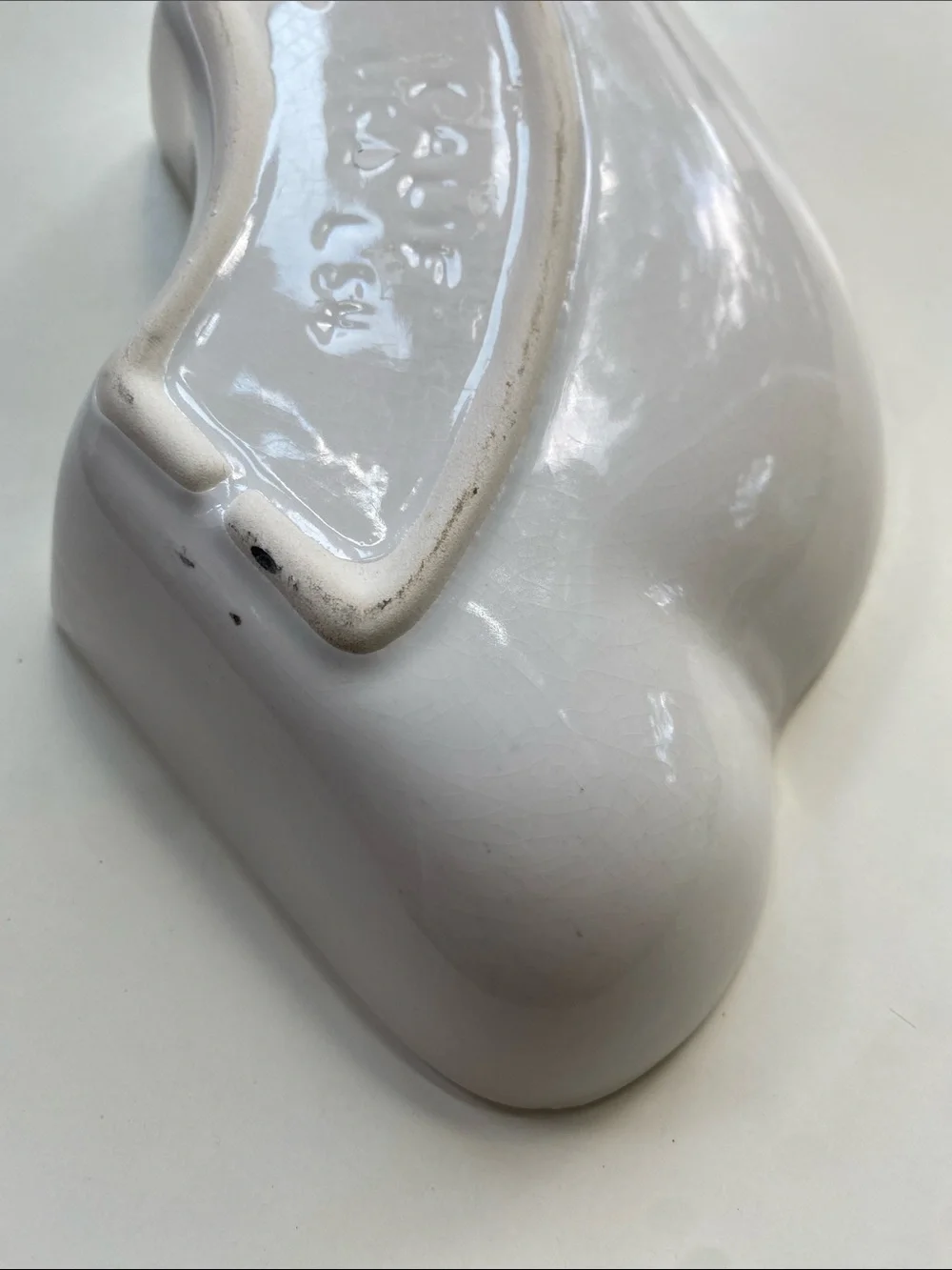 California Pottery Vintage White Lazy Susan Dish L54